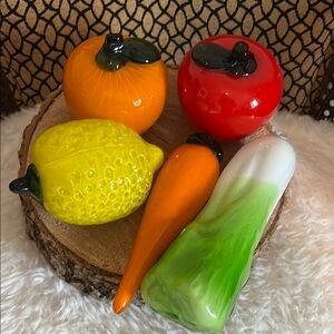 Colorful glass  Fruit and Vegetable  1 set of 5